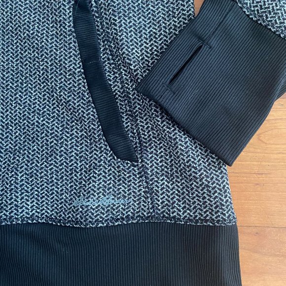 Womens Eddie Bauer Tech Jacket Hoodie Black Gray Houndstooth Pattern, Sz L, NWOT - Picture 4 of 7